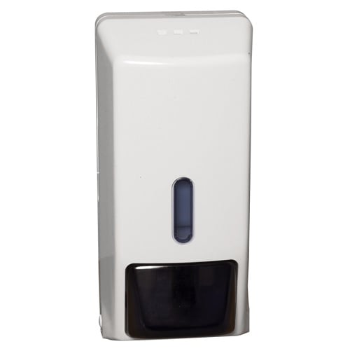 [10825] Sæbedispenser, neutral, 10x12x25cm, 700 ml, hvid, plast, (1 stk.)