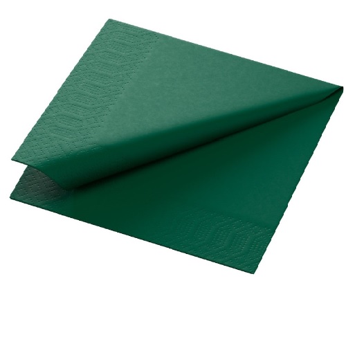 [10834] Middagsserviet, 3-lags, 1/4 fold, 40x40cm, mørkegrøn, nyfiber, (1400 stk. )