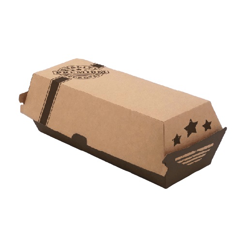 [10009] Take away boks, 22x7cm, brun, pap m/ print, (200 stk.)