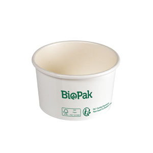 Skål, "Ronda", kort pap/PLA, hvid, 190ml, Duni, (300 stk.)