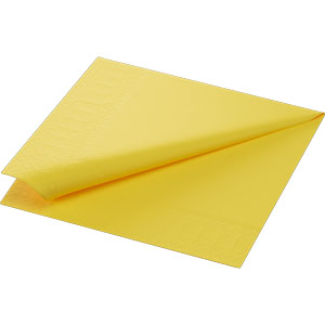 Frokostserviet, 3-lags, 33x33cm, gul, Duni, (1000 stk.)