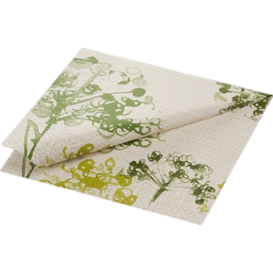 Serviet, 3-lags, 33x33cm, "Green Umbles", Duni, (500 stk.)