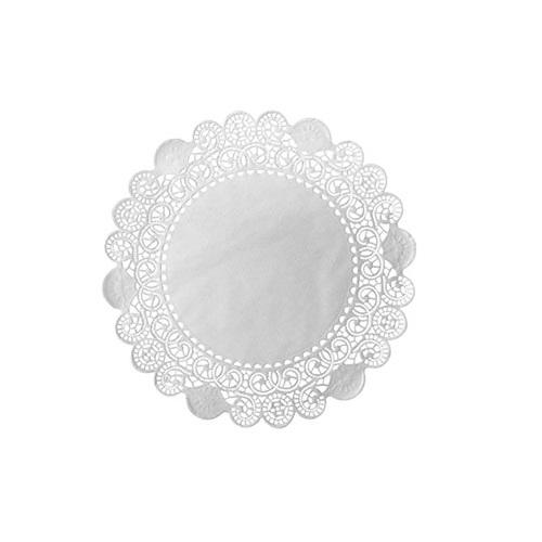 [16201] Mellemlægsserviet, kagepapir, Doilies, rund, 17cm, hvid, Duni, (2000 stk.)