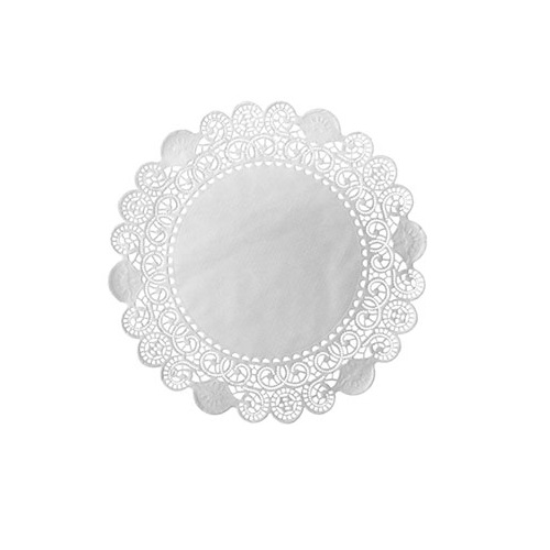 [16223] Mellemlægsserviet, kagepapir, Doilies, rund, 32cm, hvid, Duni, (1000 stk.)