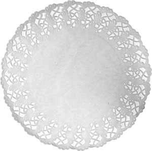 [16245] Mellemlægsserviet, kagepapir, Doilies, rund, 34cm, hvid, Duni, (1000 stk.)