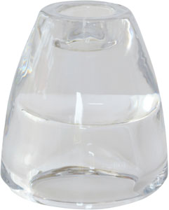 Lysestage t/ kronelys & fyrfadslys, glas, 75x70mm, 2-i-1, klar, Duni, (12 stk.)