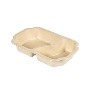 Bakke, take-away, Fiber/PE, 2-rums, 250x159x45mm, Duni, (225 stk.)