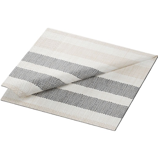 Middagsserviet, 3-lags, 40x40cm, Rigato sort, Duni, (1000 stk.)