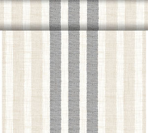 Kuvertløbere/bordløbere, Tete-A-Tet, Dunicel, 0,4x24m, Rigato sort, Duni, (4 stk.)