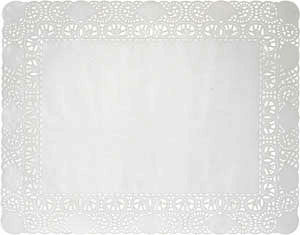 Mellemlægsserviet, kagepapir, Doilies, rektangulær, 20x30cm, hvid, Duni, (2000 stk.)