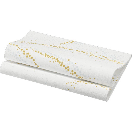 Serviet, Dunisoft, 40x40cm, "Golden Stardust White", Duni, (360 stk.)