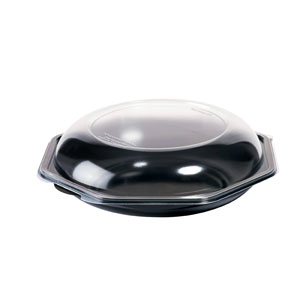 Skål, Octaskål, PS, mikroovn, sort/transparent, 230x230x72mm, Duni, (170 stk.)
