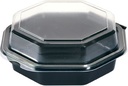 Skål, Octaskål, PS, mikroovn, sort/transparent, 190x190x71mm, Duni, (180 stk.)
