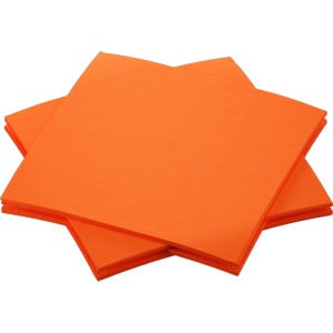 [16522] Serviet, bio, Dunisoft, 20x20cm, Sun Orange, Duni, (2880 stk.)