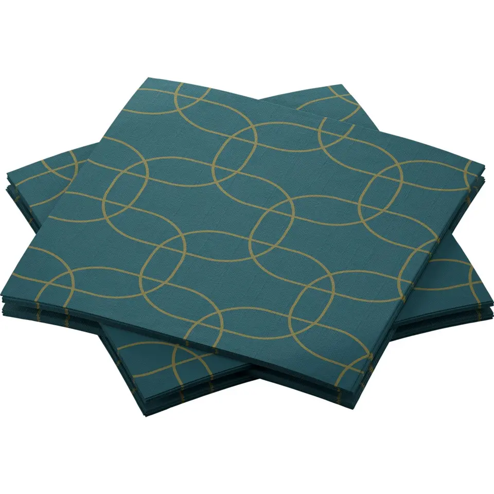 [16546] Serviet, Dunisoft, 20x20cm, "Golden Deco", Duni, (2880 stk.)