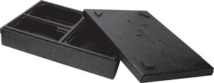 [16625] Termoboks, EPP, sort, 3-rums, 455x320x105mm, Duni, (5 stk.)