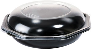 Skål, Octaskål, PS, mikroovn, sort/transparent, 190x190x71mm, Duni, (290 stk.)
