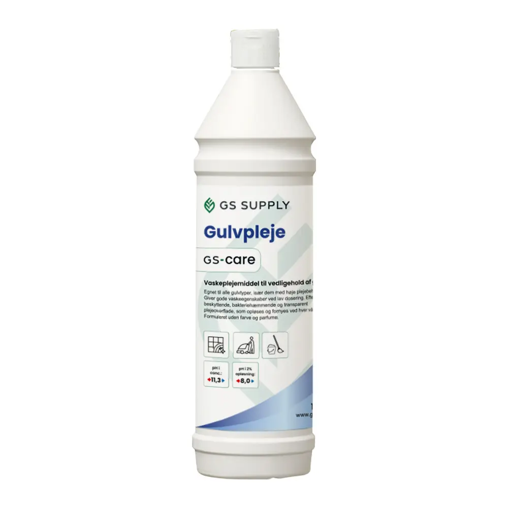 Gulvpleje, GS-Care, vaskeplejemiddel til gulve, uden farve og parfume, 1L, (1 stk.)