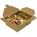 Take away æske, 2-rums, 1050ml, 380/670ml, 17/15x13,5/12x6,5cm, pap/PE, Brun, (200 stk.)