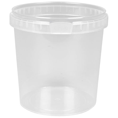 [10950] Condi bøtte, 12,3cm, Ø12,2cm, 1000 ml, klar, PP, 1-rums, tilhørende 10952, (18 stk.)