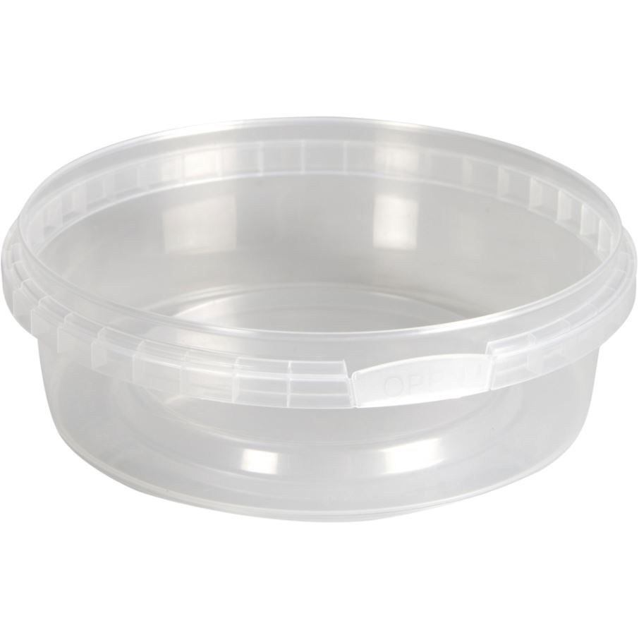 [10951] Condi bøtte, 3,8cm, Ø12,2cm, 250 ml, klar, PP, 1-rums, tilhørende 10952, (18 stk.)