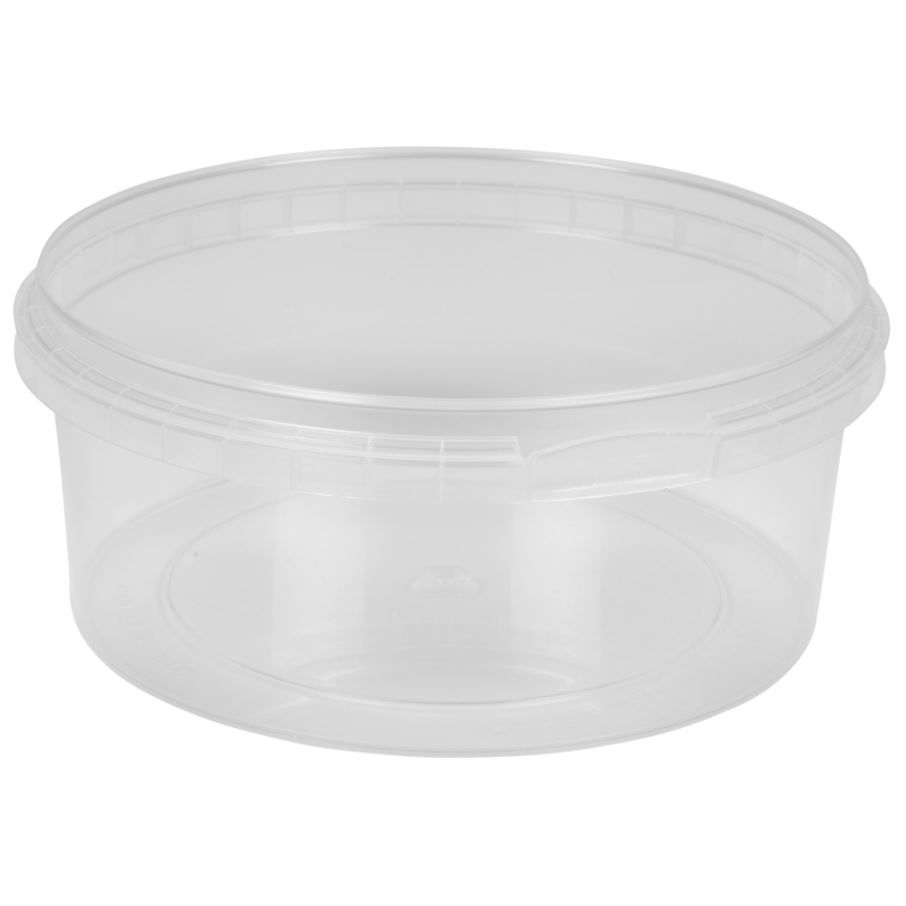 [10953] Condi bøtte, 5,1cm, Ø12,2cm, 400 ml, klar, PP, 1-rums, (18 stk.)