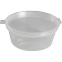 Dressingbæger, 2,5cm, Ø7cm, 60 ml, klar, PP, med hængslet låg, (1000 stk.)