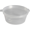 Dressingbæger, 2,5cm, Ø7cm, 60 ml, klar, PP, med hængslet låg, (1000 stk.)