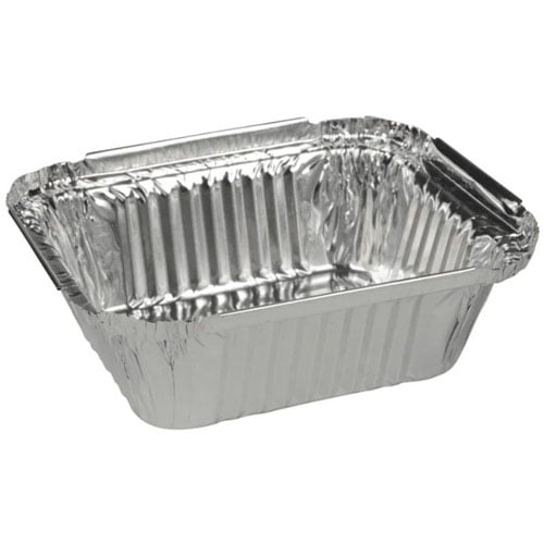 [10971] Alubakke, 14,6x12,1x4cm, 435 ml, aluminium, rektangulær, tilhørende 32175, (1000 stk.)