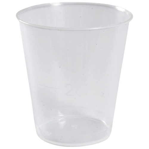 Flergangsshotglas, 5cm, Ø4,4cm, 40 ml / 4 cl, klar, PP, (1000 stk.)