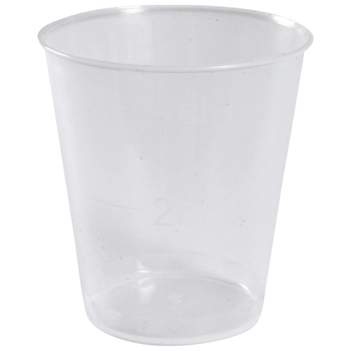 [17196] Flergangsshotglas, 5cm, Ø4,4cm, 40 ml / 4 cl, klar, PP, (1000 stk.)