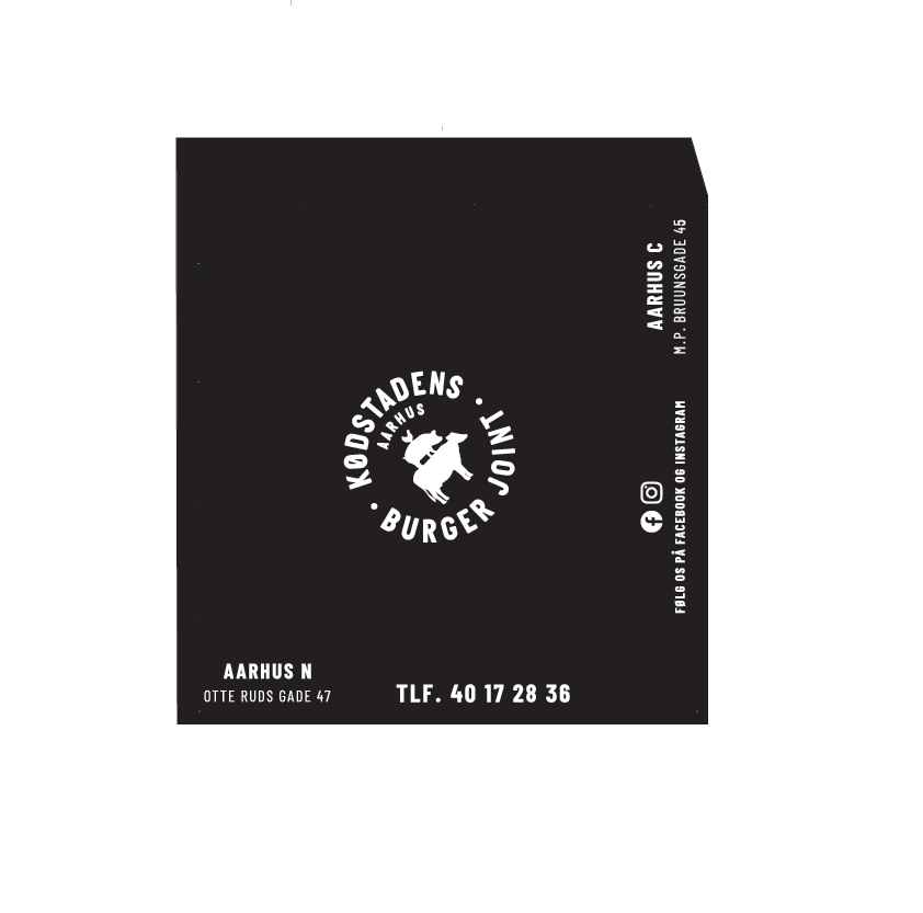 Burgerlomme, Kødstaden, 150x160 mm, 30 g/m² hvid kraft + 10 g/m² PE, 1000 stk.