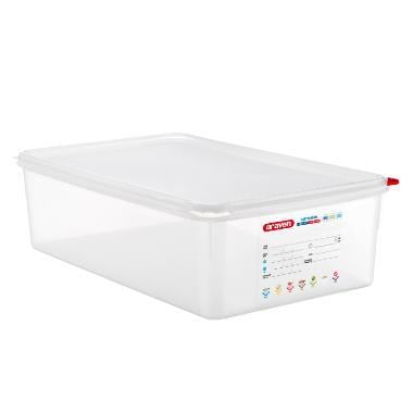 [17239] Beholder, Araven, lufttæt, L53xB32.5xH15cm, 1/1GN, 20.5ltr, polypropylen, låg, klar, (1 stk.)