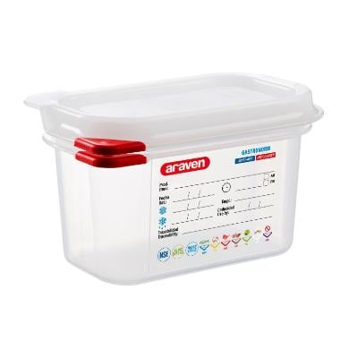 [17247] Beholder, Araven, lufttæt, L17.6xB10.8xH10cm, 1/9GN, 1ltr, PP, (1 stk.)