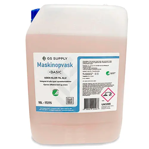Maskinopvask uden klor, GS-Basic, Svanemærket, alusikker, 12kg/10-Liter (1 stk.)