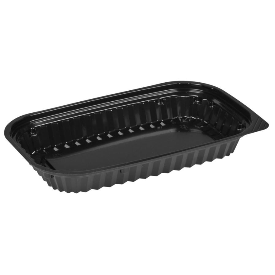 [10990] Mellem sushibakke, 22,5x14x3,2cm, 400 ml, sort, PS, (500 stk.)