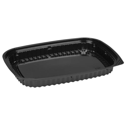 [10991] Stor sushibakke, 26x19x2,5cm, 550 ml, sort, PS, (500 stk.)