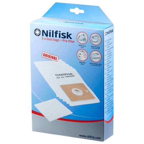 Støvsugerposer t/ Nilfisk One, filterposer, mikrofiber, Nilfisk, (5 stk.)