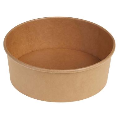 Salatskål, 1200ml, Ø185x66mm, Bionedbrydelig, Brun, (160 stk.)
