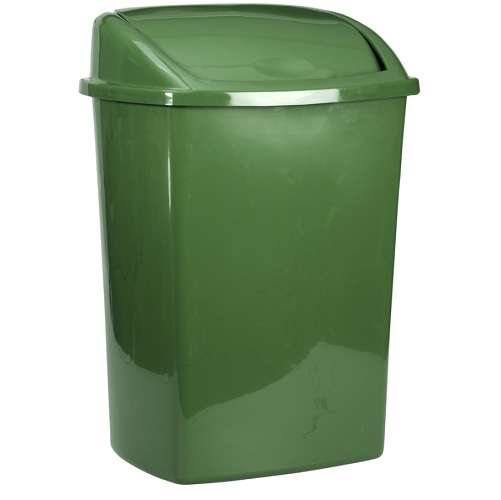 Affaldsspand, 20x25,2x33cm, 8 l, mørkegrøn, plast, med sving låg, forberedt til vægmontering, (1 stk.) (4 dage)