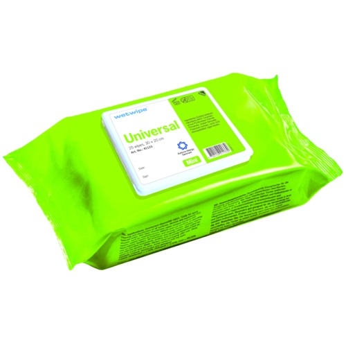 Wet wipe Mini, Universalklud, 30x20cm, grøn, viskose/PP, perforeret, (500 stk.)