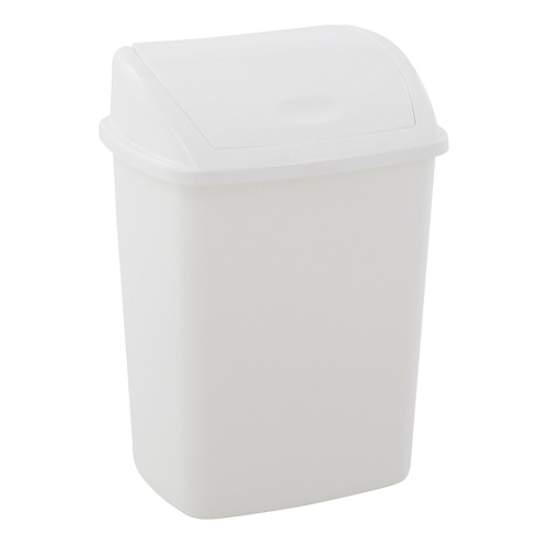 [11014] Affaldsspand, 27,2x35,2x48cm, 26 l, hvid, plast, med sving låg, forberedt til vægmontering, (1 stk.)