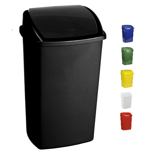 26L affaldsspand med svinglåg, 27,2x35,2x48cm, plast, forberedt til vægmontering, flere farver, (1 stk.)