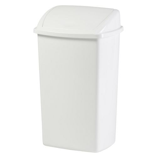 [11020] Affaldsspand, 30x40x68cm, 50 l, hvid, plast, med sving låg, forberedt til vægmontering, (1 stk.)