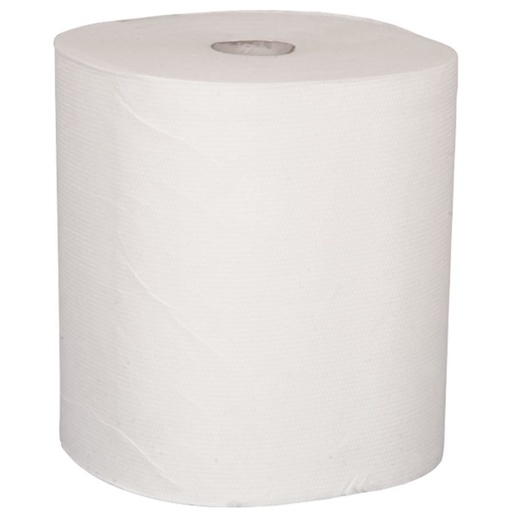 [11064] Håndklæderulle, 2-lags, 140m x 20,3cm, Ø19cm, hvid, 100% nyfiber, (6 stk.)