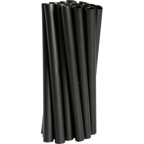 [10780] Flergangssugerør af plast, 12cm, Ø8mm, sort, PP, (250 stk.)