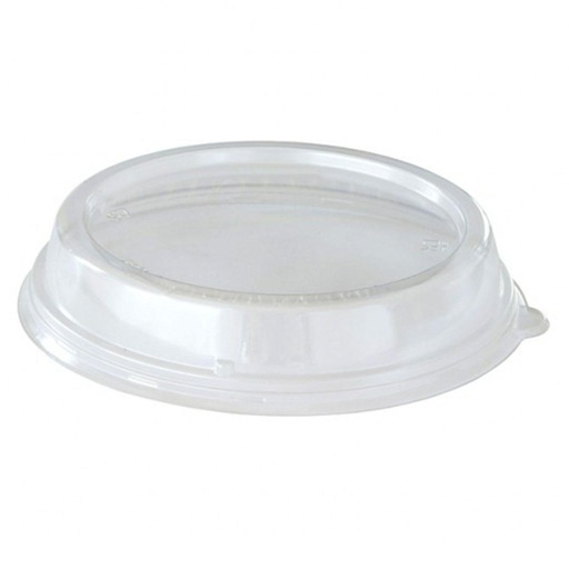 [17842] Plastlåg, rund, Ø150x35mm, RPET, Klar, til 600 ml bagasse skål, (360 stk.)