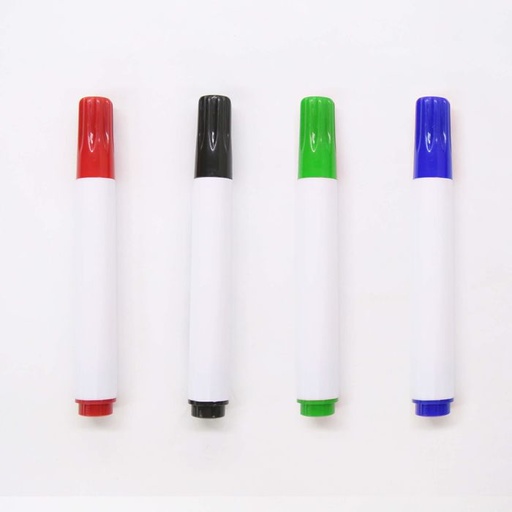 [17911] Whiteboard tusser, rød, sort, grøn og blå, (1 pakke á 4 farver)