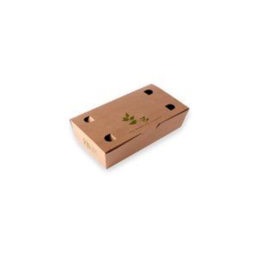 [10789] Take away boks, nr. 0, m. vedhæftet låg, 12x6,1x3,7cm, brun, papir, (575 stk.)
