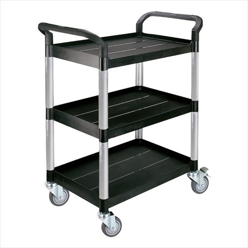 Smalt rullebord med 3 hylder, 48x85x100h cm, sort eller lysegrå, (1 stk.)